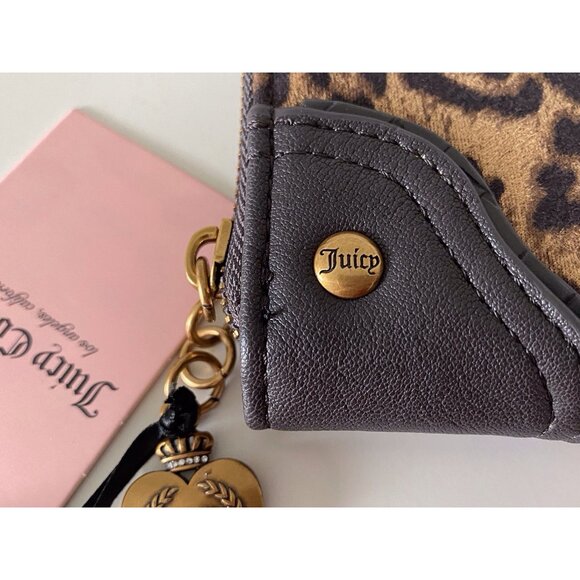 Juicy Couture Juicy Romance Gusset Single Zip Around Natural Leopard VIRAL NEW - Picture 6 of 16
